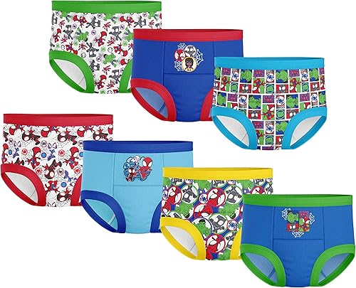 Marvel 7PK-10PK - Pantalones de entrenamiento unisex para bebé con tabla de éxito y calcomanías con Spiderman, Hulk y más