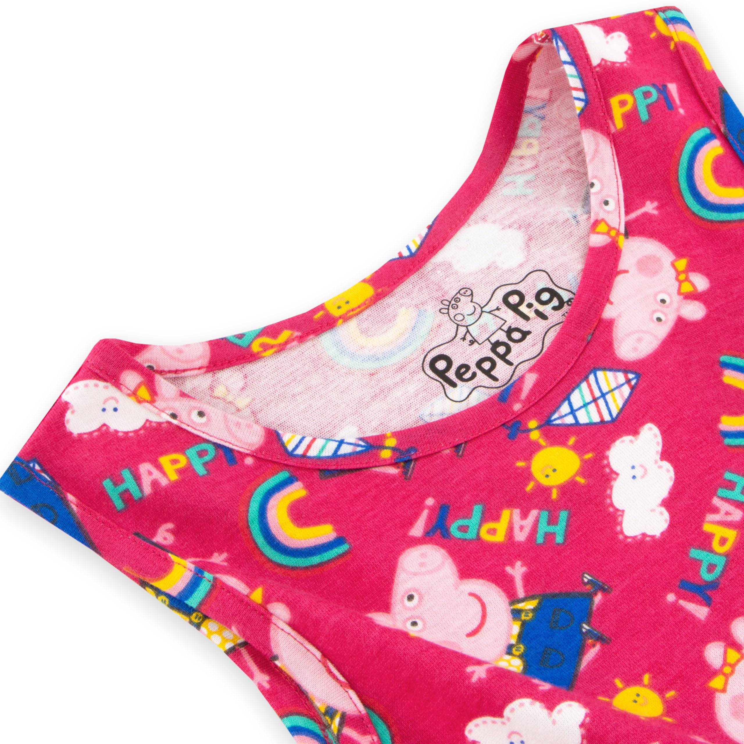 Peppa Wutz Kleid Mädchen | Regenbogen Sommerkleid Mädchen | Kurzarm Kleider Für Kinder 92 Ansicht 8