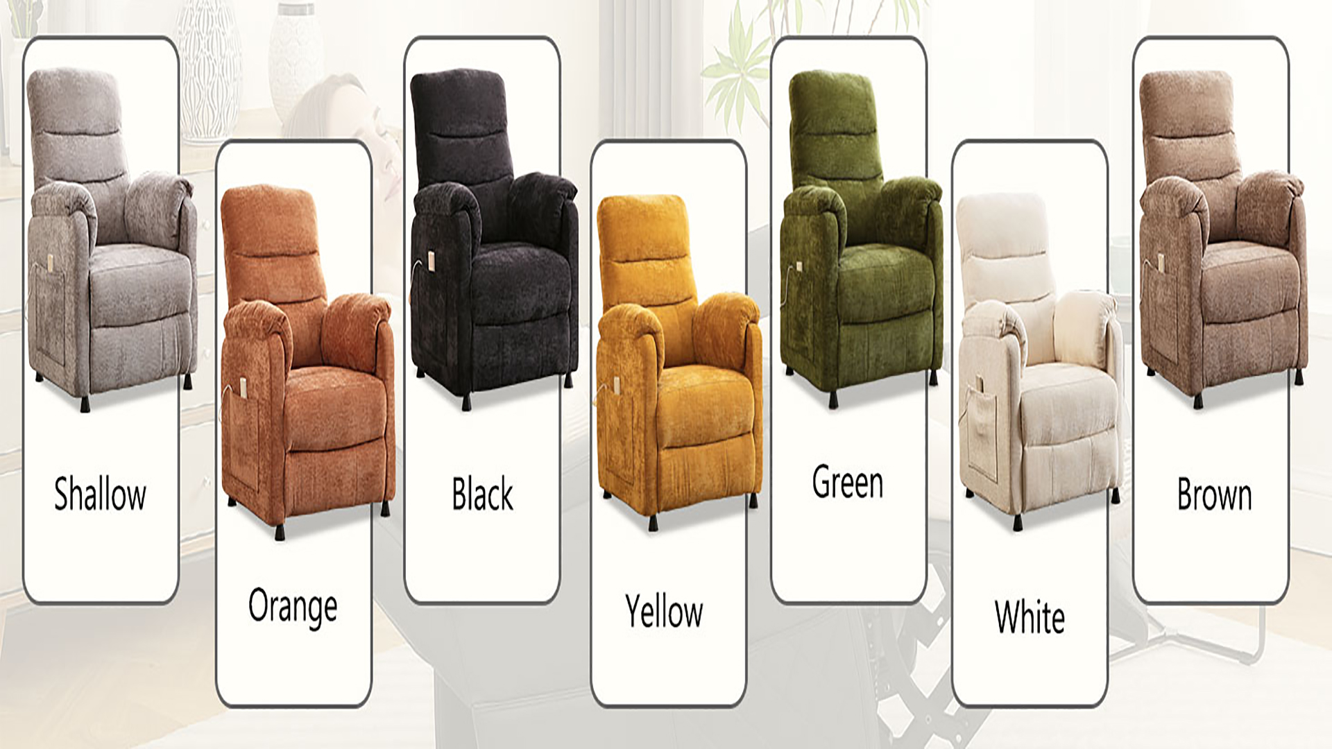 Sillón reclinable eléctrico chenille negro miniatura 7