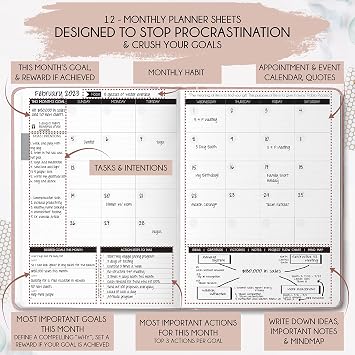 Life & Goal Planner Undated Daily, Weekly & Monthly Organizer with Habit Tracker, Time Management Tools, and Productivity Journal for Personal Growth and Success