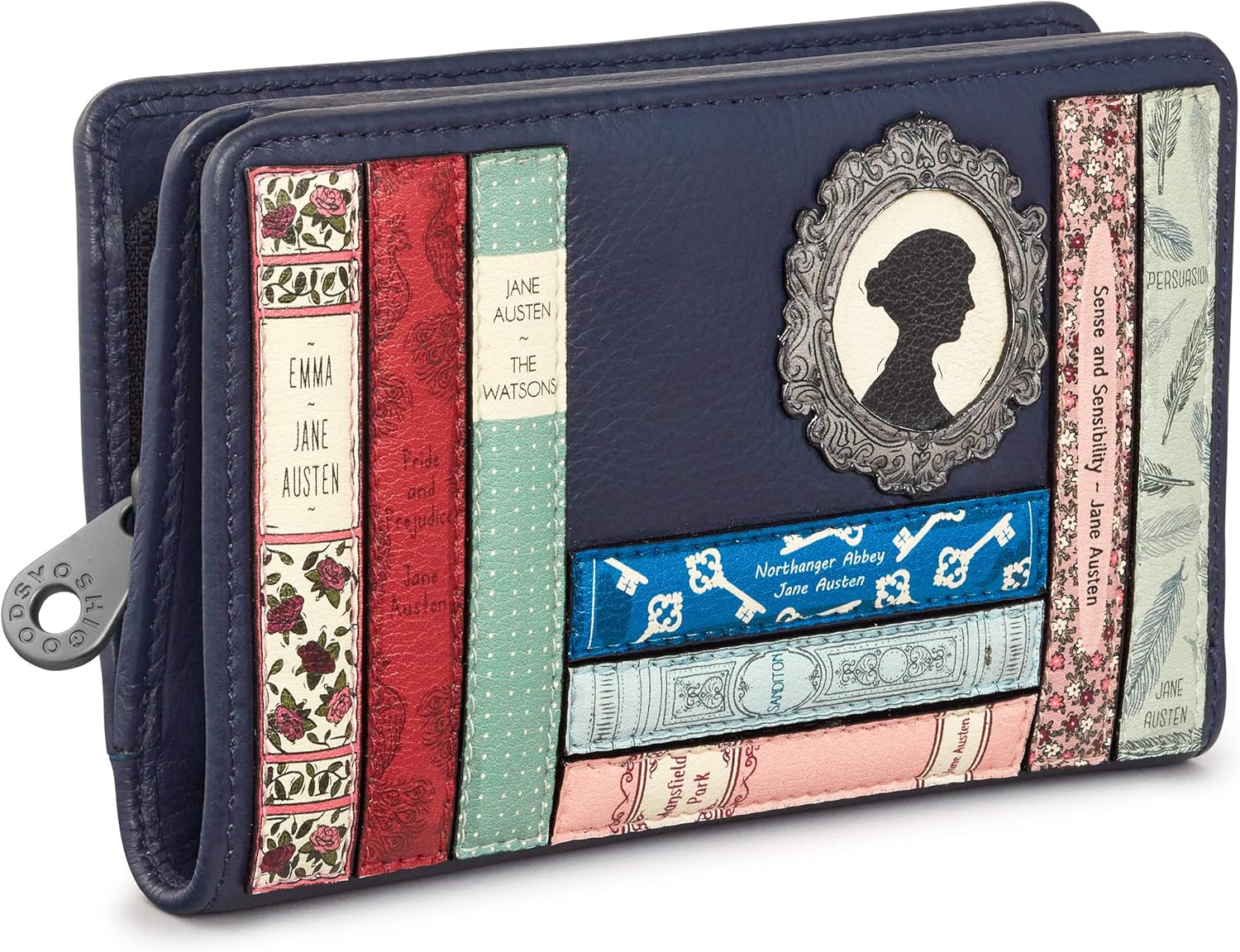 Yoshi Jane Austen Bookworm Flap Over Ladies Purse, Genuine