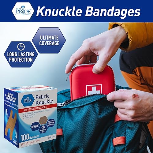 Miniatura 3 de MED PRIDE 100 vendas de tela estéril para dedos, dedos y nudillos, sin látex ni goma, hipoalergénicas, 1.5 x 3 pulgadas
