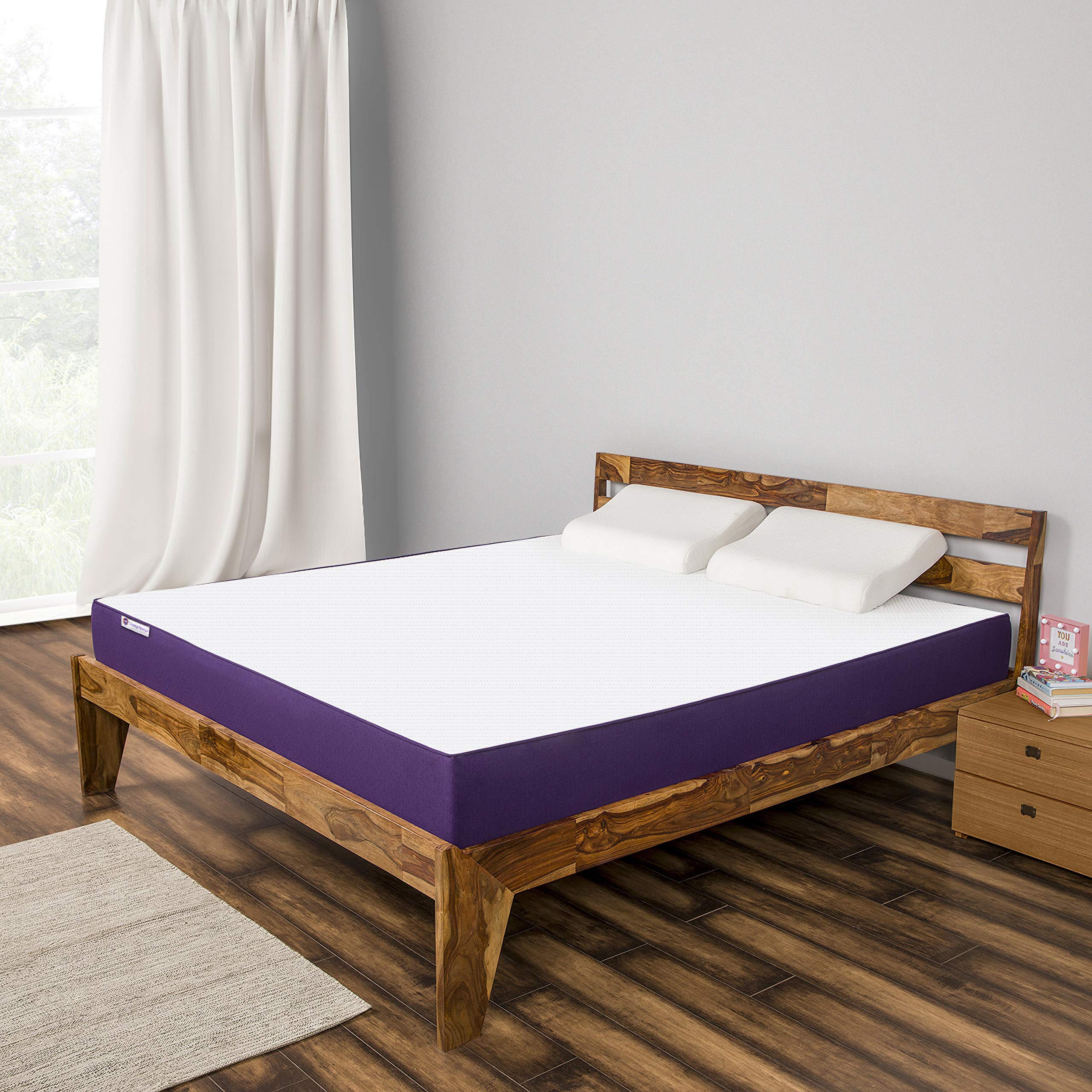 Sleep Ninja Orthopedic Memory Foam Mattess| Medium Firm Feel for Balanced Comfort/Back Support | 8 inch Queen Size Bed with Free Pillows (78 × 60 × 8 Inches)