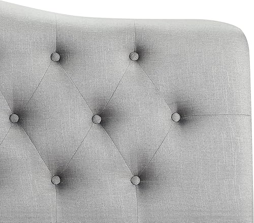 Miniatura 6 de Rosevera Darax - Cabecero tapizado de lino, moderno, ajustable, altura con botones, tamaño Queen, color gris oscuro