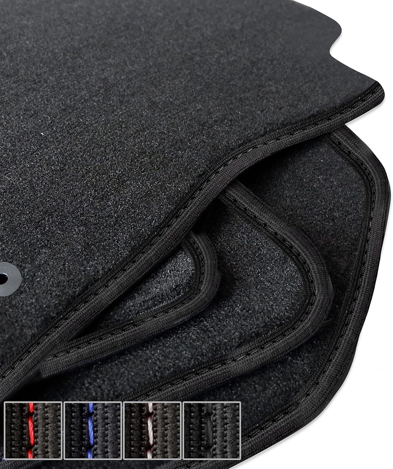 moto-MOLTICO Premium Car Velour Car Mats Black Car Mats Suitable for Opel Corsa-e Mokka-e Peugeot e-208 e-2008 Citroen e-C4 - Black