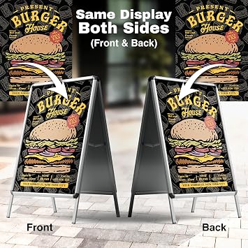 Personalised Pavement Signs, A-Boards & Display Sign Boards, A2 Size, Personalised A-Boards, Double-Sided Advertising A-Frame Print can be changed for Shops & Events, Personalised Shop Sign