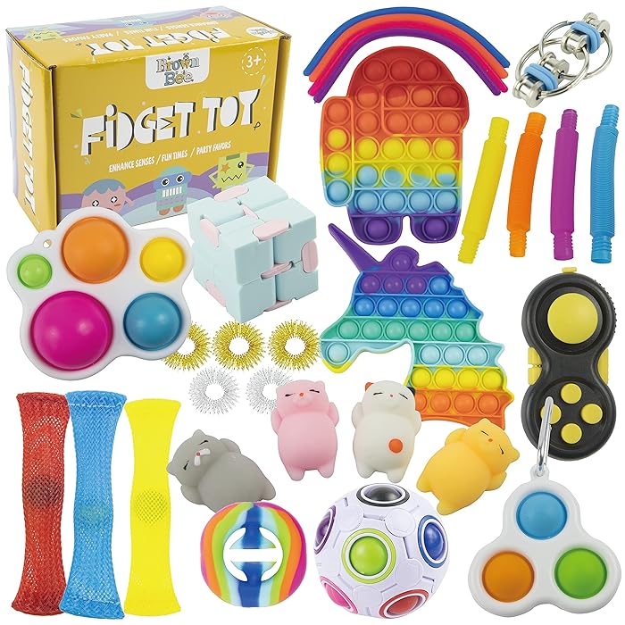 Buy Brown Bee 30 Piece Fidget Toy Set TiK Tok Sensory Stress Relief