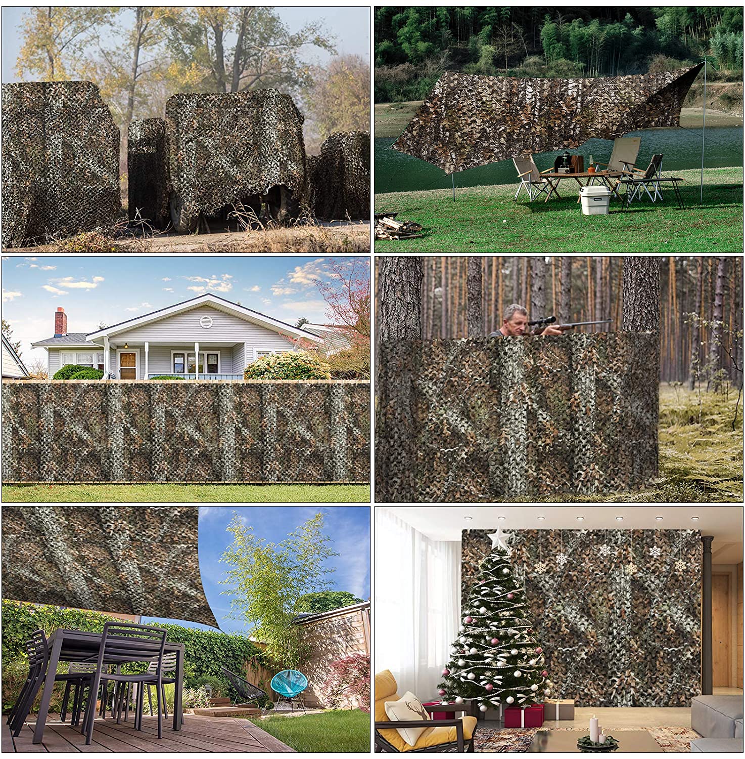 LOOGU Tarnnetz Camouflage Netz Sonnenschutz Verschiedene Größen und Farben Sichtschutz für Garten Freizeit Camping Party Bar Jagd Dekoration…