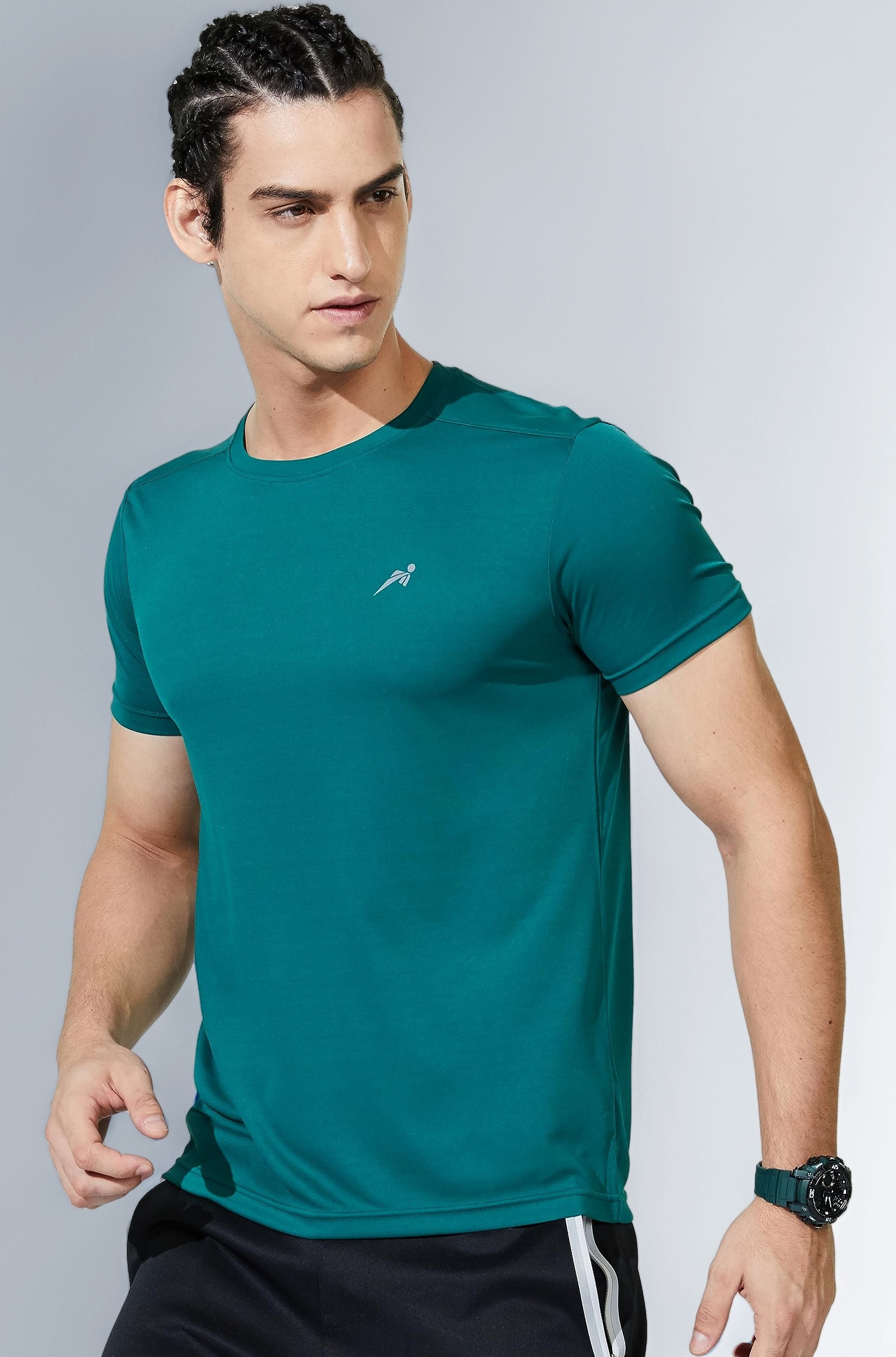 - Men's Solid Active Regular Fit Sports T-Shirt | Round Neck | Half Sleeve (Available in Plus Sizes)