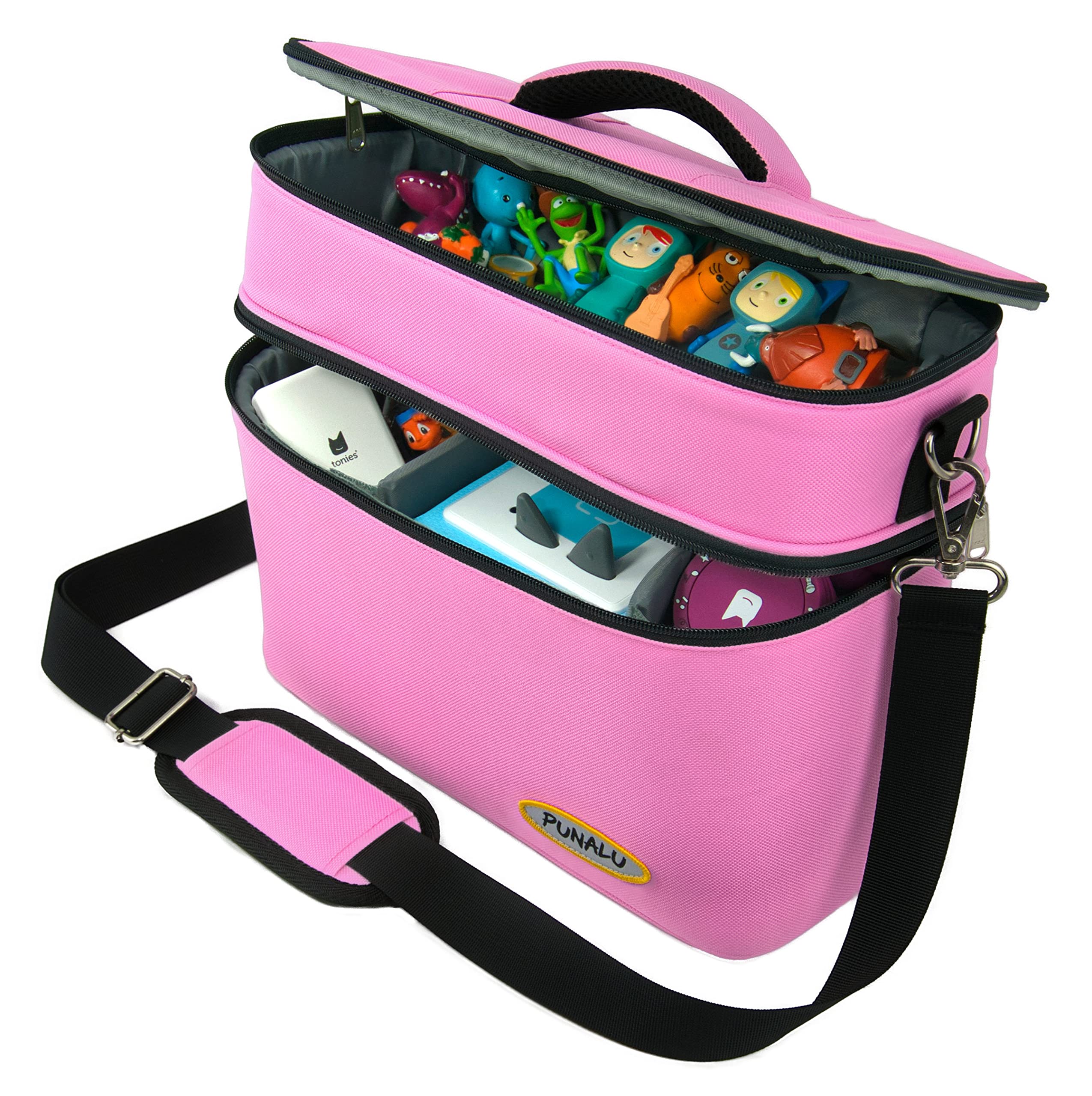 PUNALU Large Bag for Toniebox, Plenty of Space for Tonie Hearing Figures, Toniebox Bag (Pink)