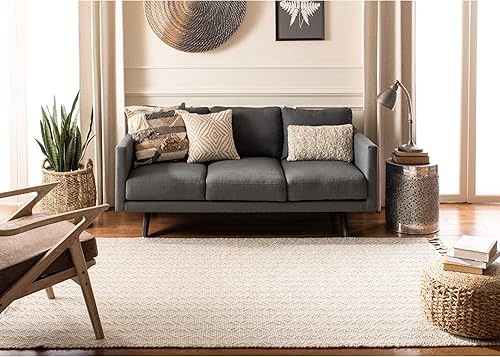 Miniatura 3 de SAFAVIEH Natura Collection - Alfombra de área de 5 x 8 pies, color beige, lana hecha a mano, ideal para zonas de alto tráfico en sala de estar,