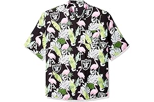 Men's NFL Team Logo Floral Aloha Tropical Button Up Shirt