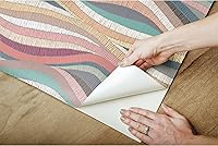 Vista 5 de RoomMates RMK11941RL Papel tapiz de mosaico rosa y verde azulado