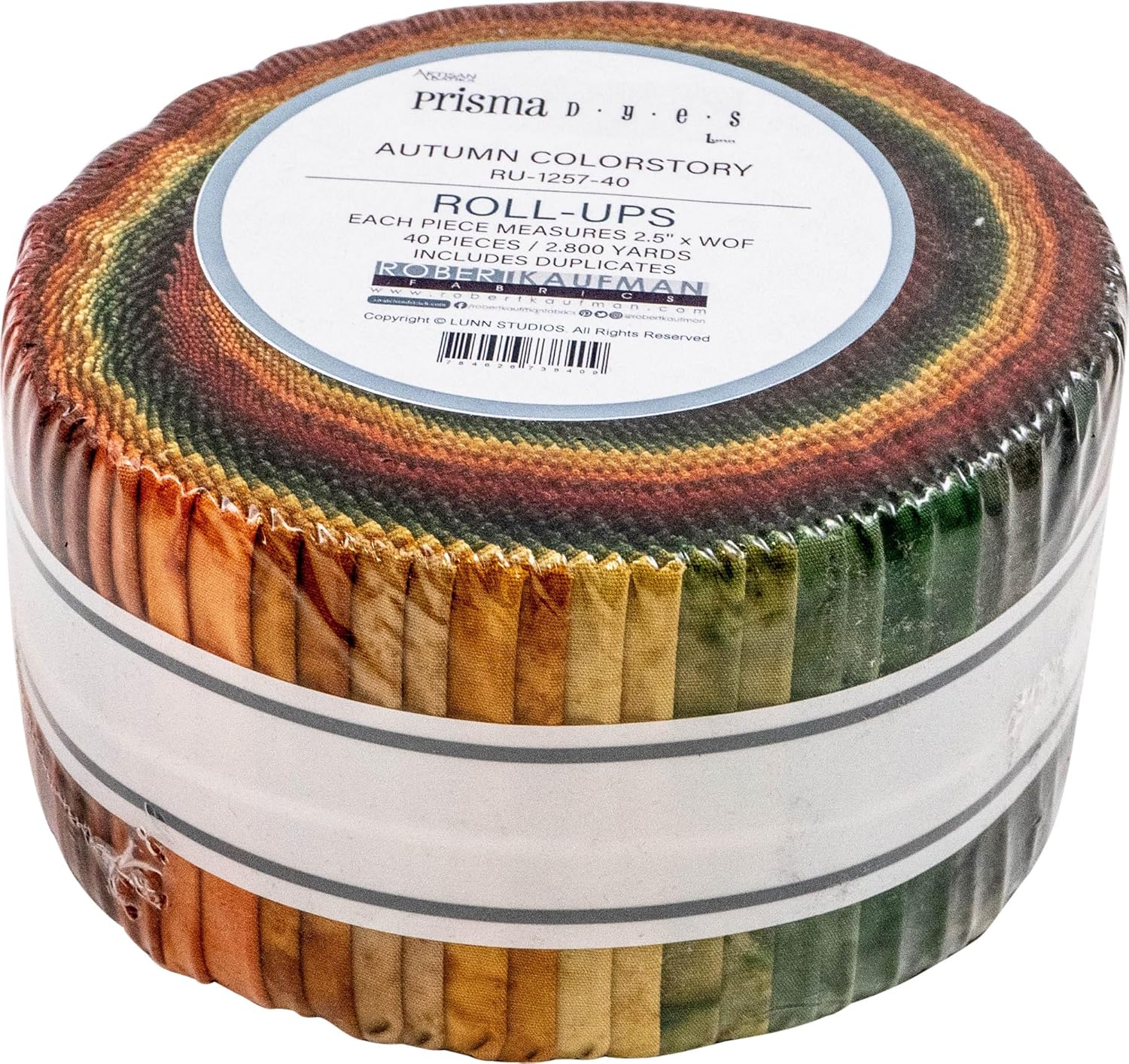 Lunn Studios Artisan Batiks Prisma Dyes Autumn Roll Up 40 2.5-inch Strips Robert Kaufman RU-1257-40