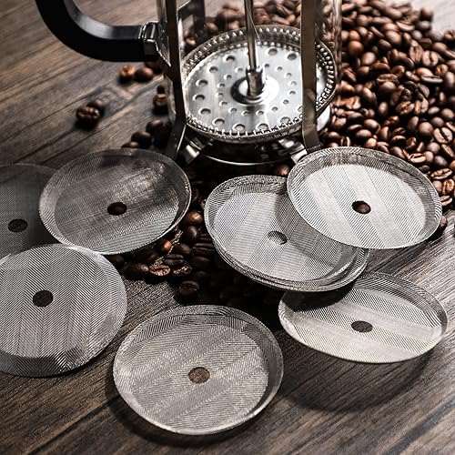 Miniatura 5 de Filtro de prensa francesa, pantalla de malla de acero inoxidable de 4 pulgadas y piezas de repuesto para cafetera de prensa francesa de 27.1 fl oz