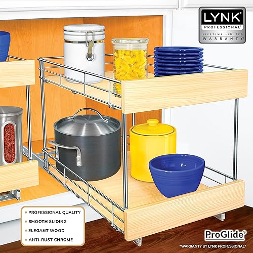 Miniatura 2 de LYNK PROFESSIONAL SELECT Organizador de gabinete extraíble - 14" x 21" - Cajones deslizantes para gabinetes de cocina - Estantes deslizantes de