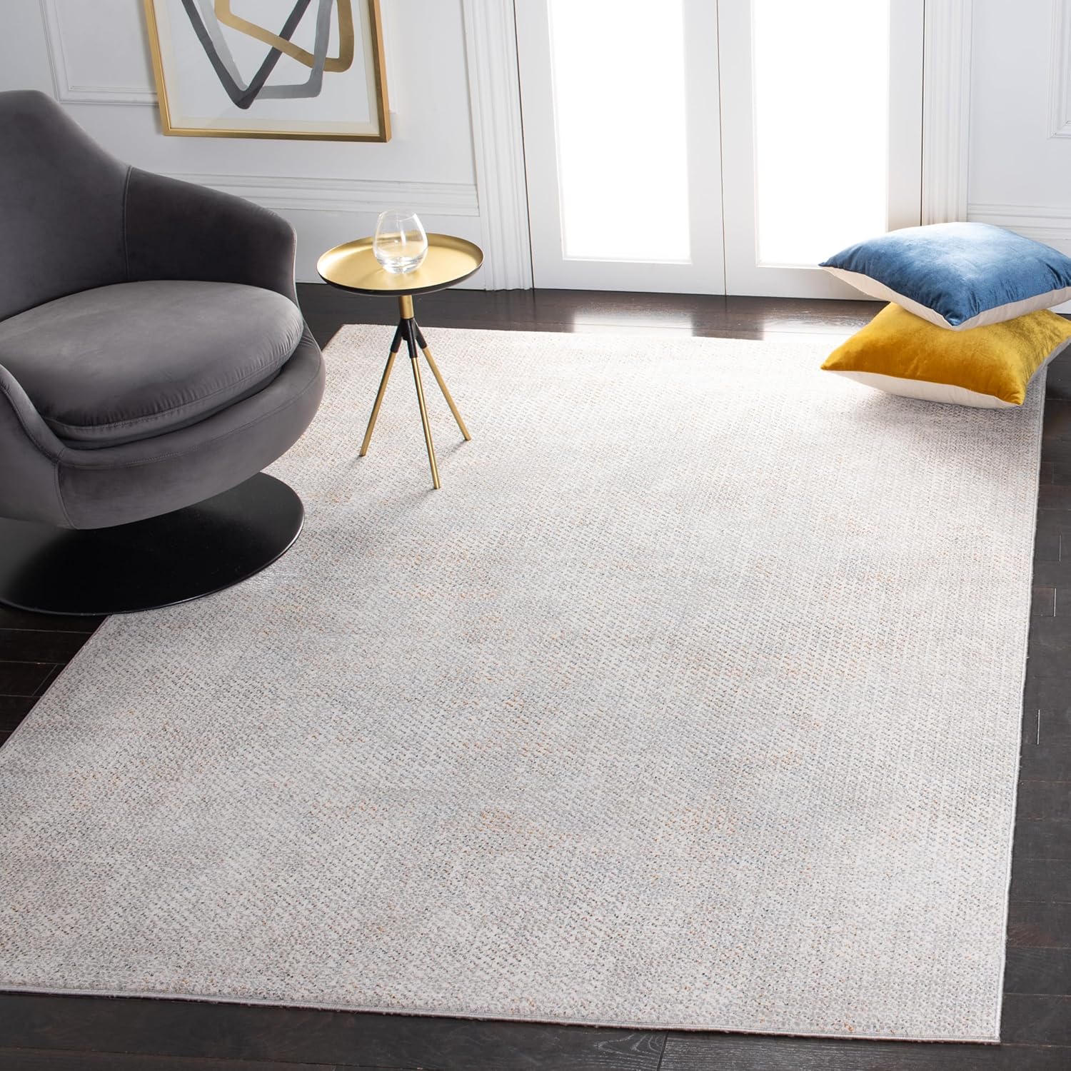 SAFAVIEH Sonoma Collection 2'2" x 9' Grey/Ivory SON370F Modern Abstract Distressed Runner Rug