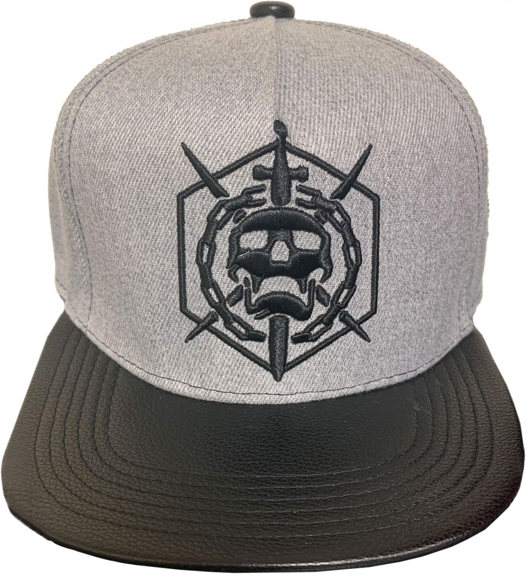 ATAZUA Destiny Raid Skull Grey and Black Baseball Hat - One Size Fits Most