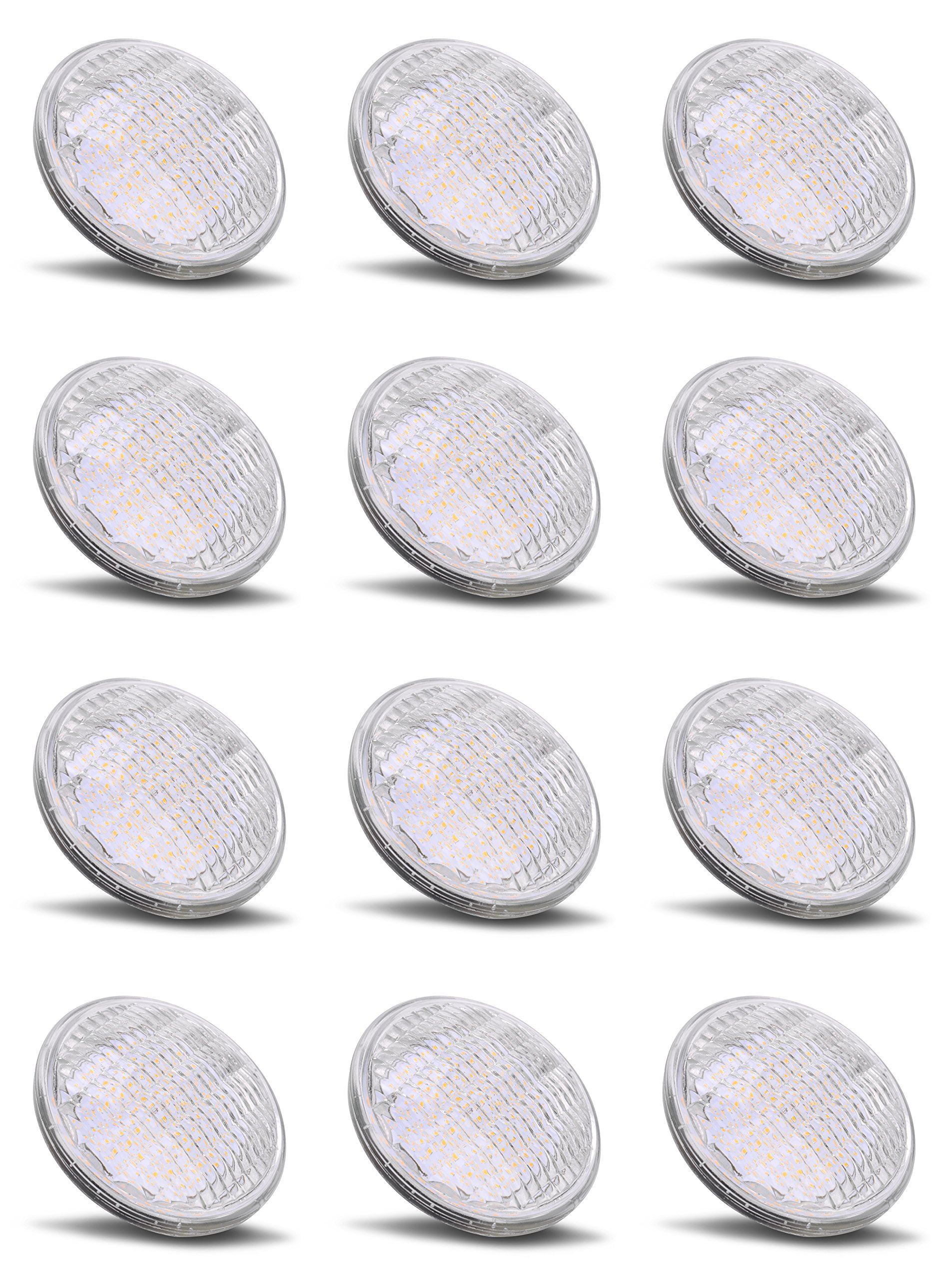 PAR36 LED 6W Light Bulb Outdoor Garden Landscape Lighting Low Voltage 12V AC DC AR111 G53 Underwater Industrial Waterproof IP65 Flood Lamp 2700K Warm White 12 Volt Swimming Pool Lights Value 12 Pack
