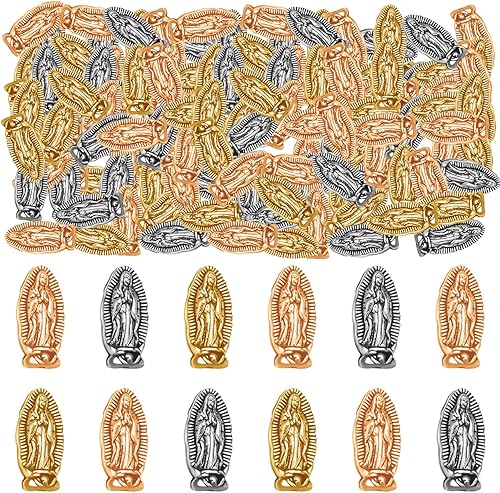 120 cuentas espaciadoras de aleación de Jesús María Religiosa Medallón de Benedicto Benito, cuentas ovaladas sueltas para joyería accesorios de