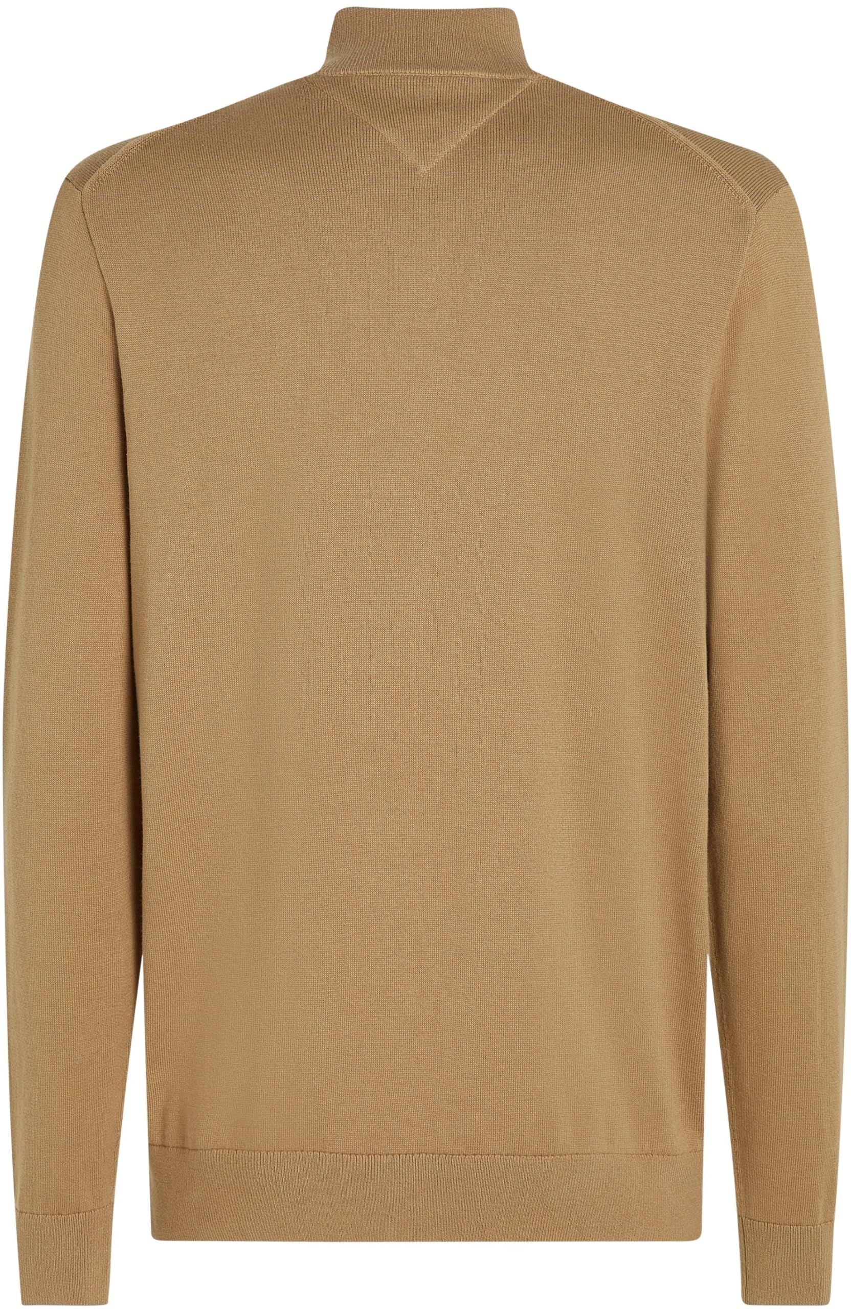 Tommy Hilfiger Męski Essential Cotton Zip Thru MW0MW36517 Sweter z zamkiem błyskawicznym, khaki, S, Khaki (płótno safari), S