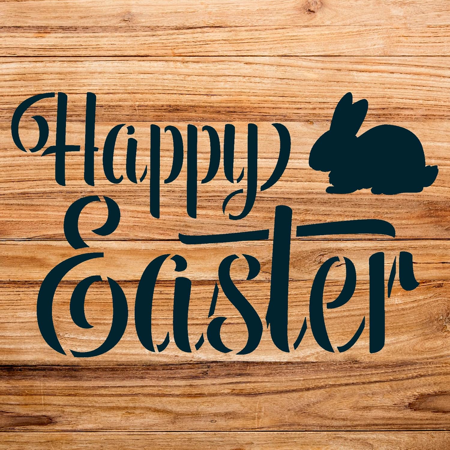 Easter Bunny Stencil for Home Decor, DIY Christian Spring Art, Rustic Script Design for Walls, Wood, and Crafts - Size A1 (33.1" x 24.3")