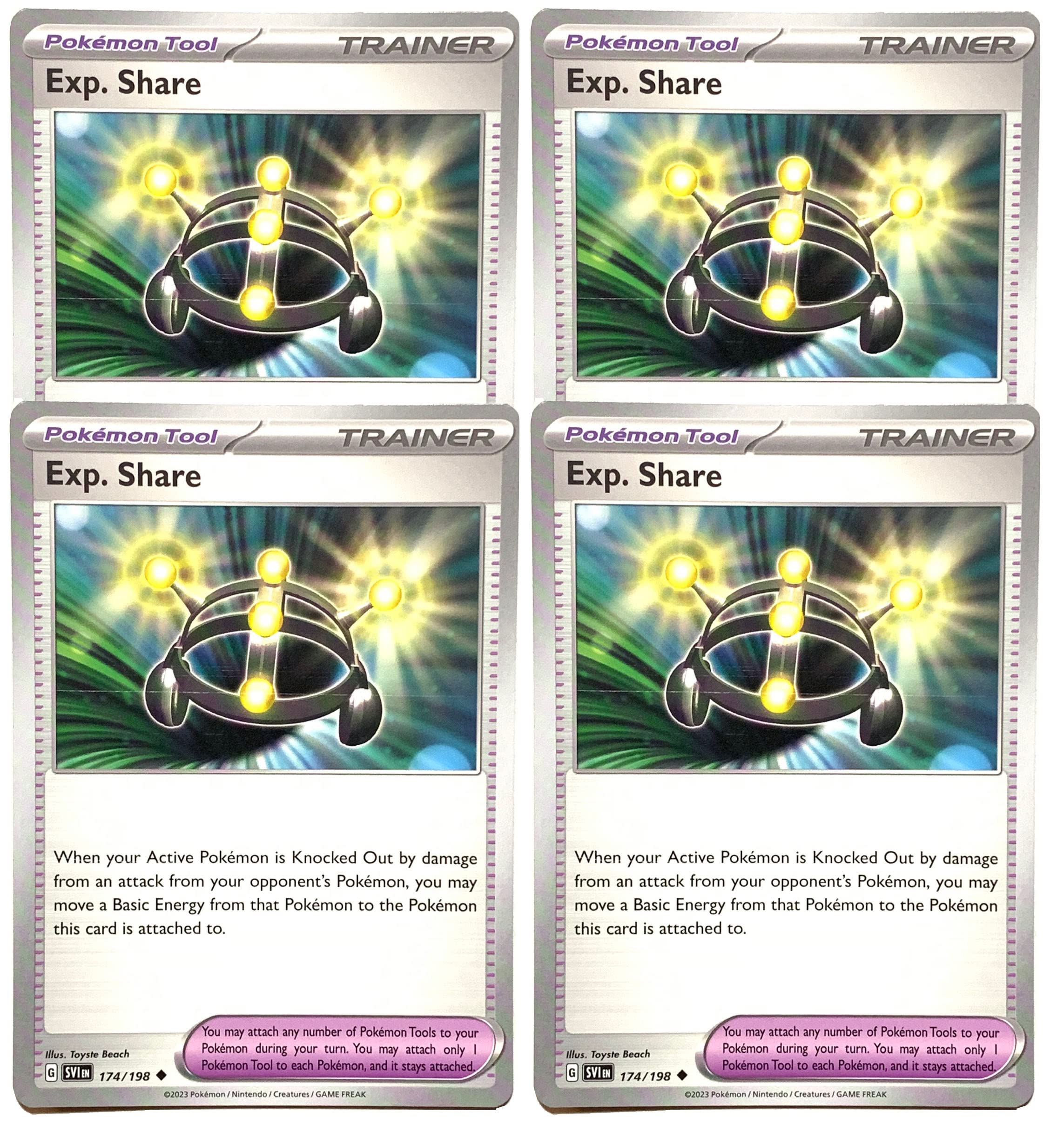 EXP Share 174/198 - Scarlet & Violet - Pokemon Trainer x4 Card Lot