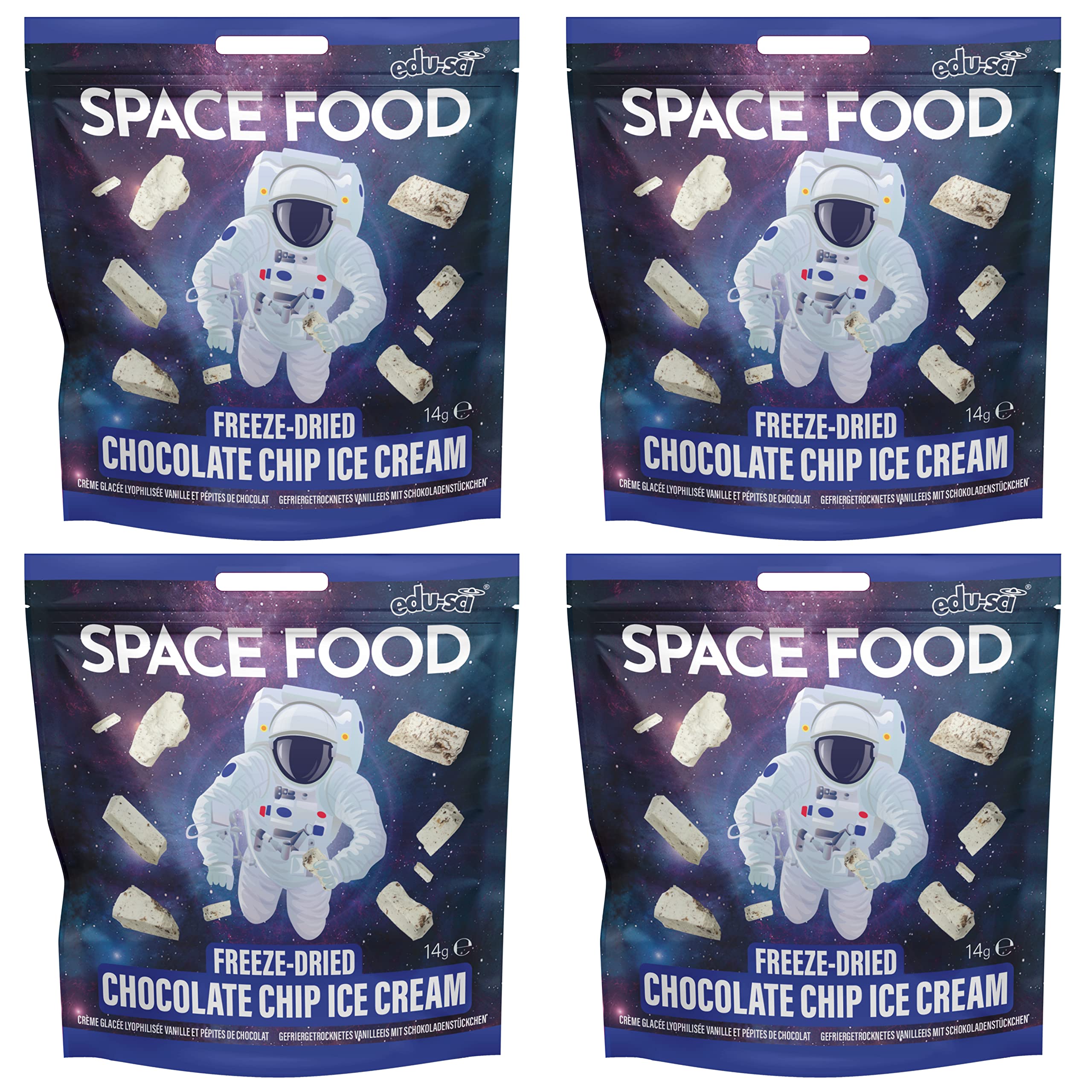 Space Food liofilizzato (gelato alla vaniglia con gocce di cioccolato, confezione da 4)