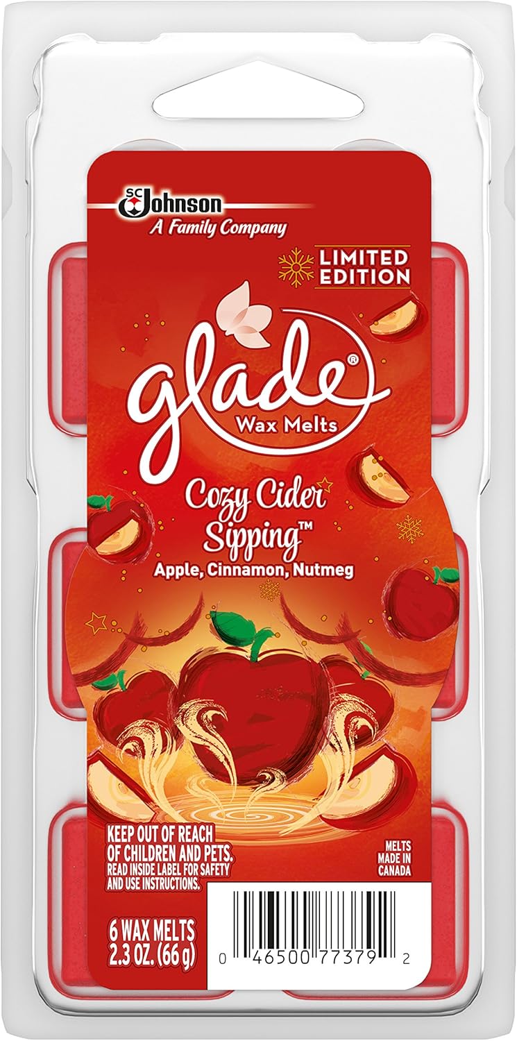 Glade Wax Melts Air Freshener Refill, Cozy Cider Sipping, 2