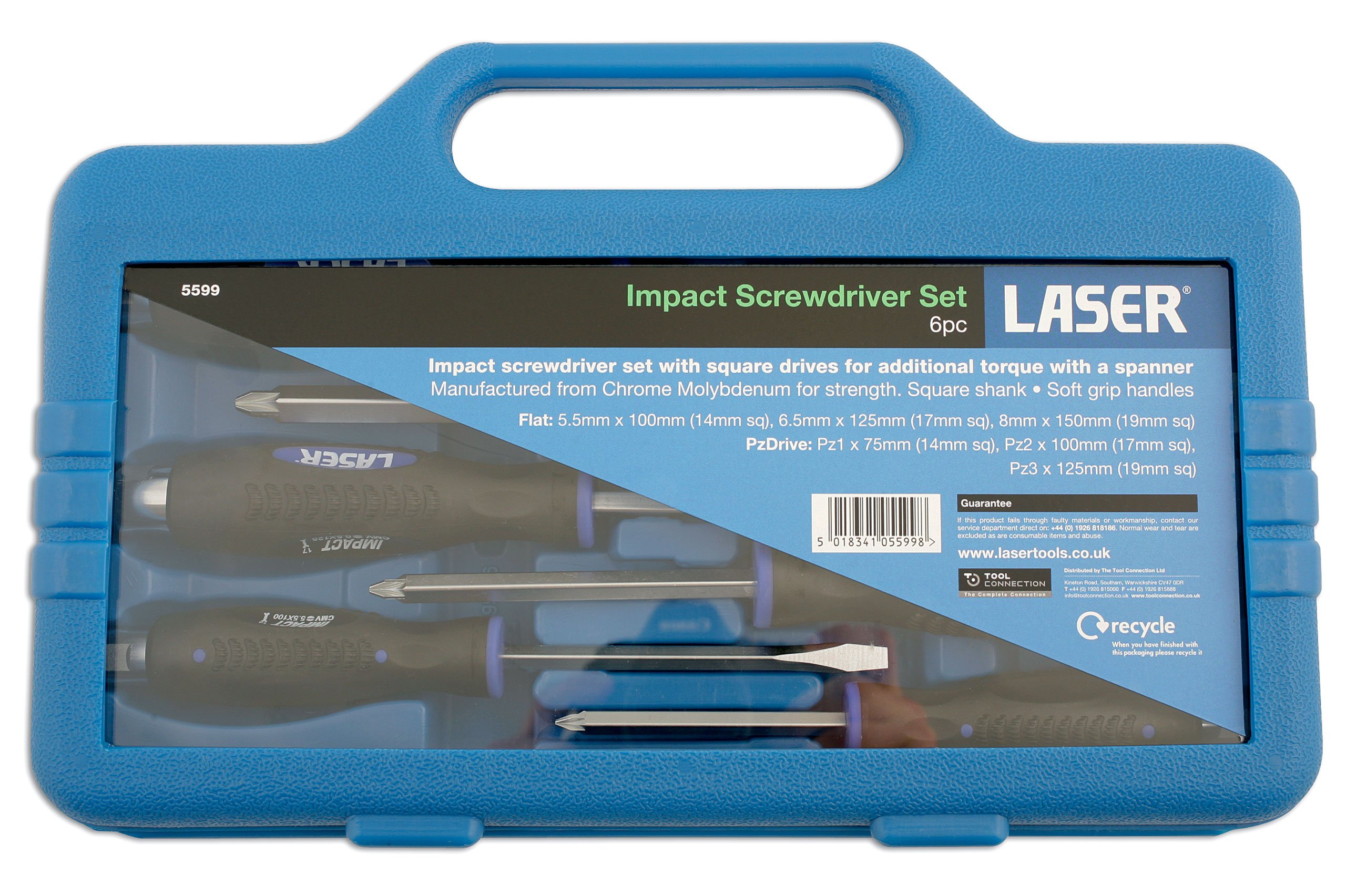 Laser 6 Piece Pound Thru Screwdriver Set with Magnetic Tips