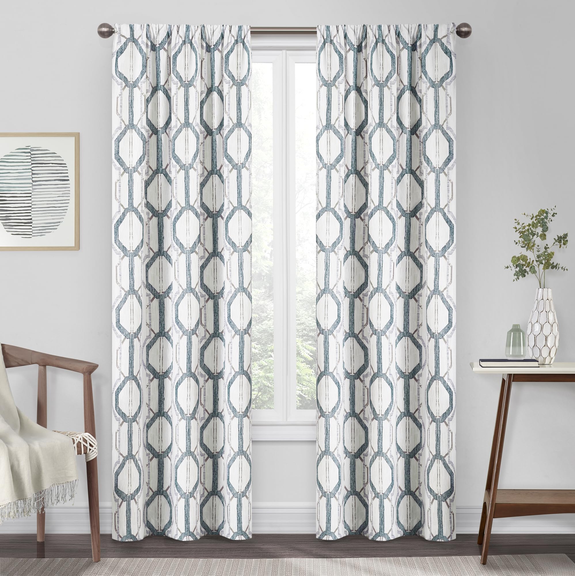 Rideaux occultants thermiques bleu Eclipse Kendall contre bruit nuit