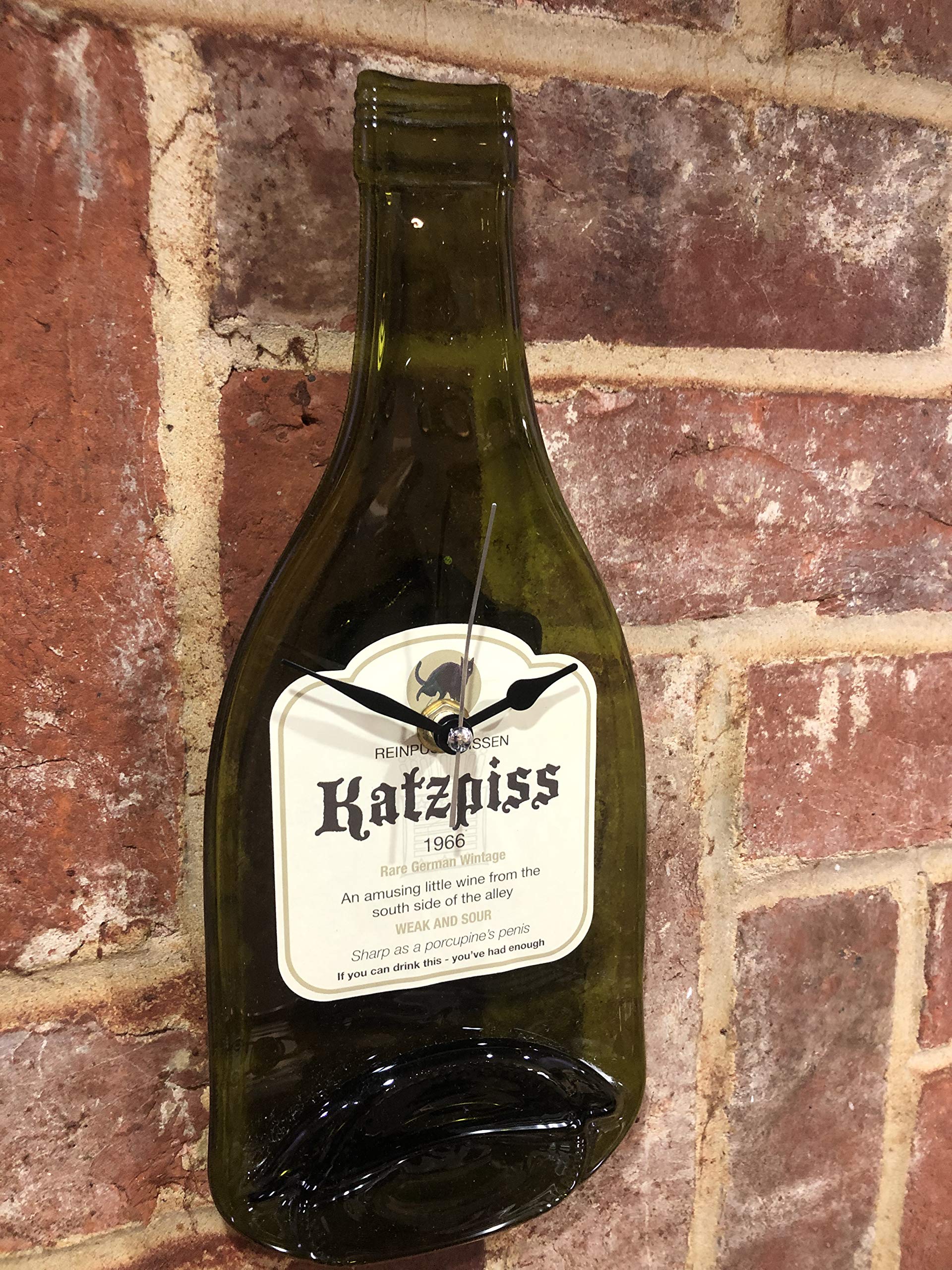 Bottleclocks Katzpiss Novelty Wine Clock, Ideal Wine Snob Gift .Fun And Quirky Wall Clock.