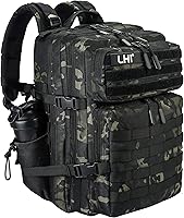 Vista 33 de LHI - Mochila táctica militar para hombres y mujeres, mochila del ejército de 45 l, mochila de asalto de 3 días, mochila grande con sistema Molle