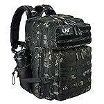 LHI Military Tactical Backpack for Men and Women 45L Army 3 Days Assault Pack Bag Large Rucksack with Molle System - Black CP