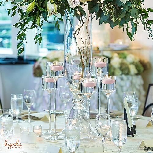 Miniatura 4 de Hyoola Velas flotantes de color rosa claro prémium de 1.75 pulgadas, 3 horas de tiempo de combustión, fabricadas en Europa, paquete de 20