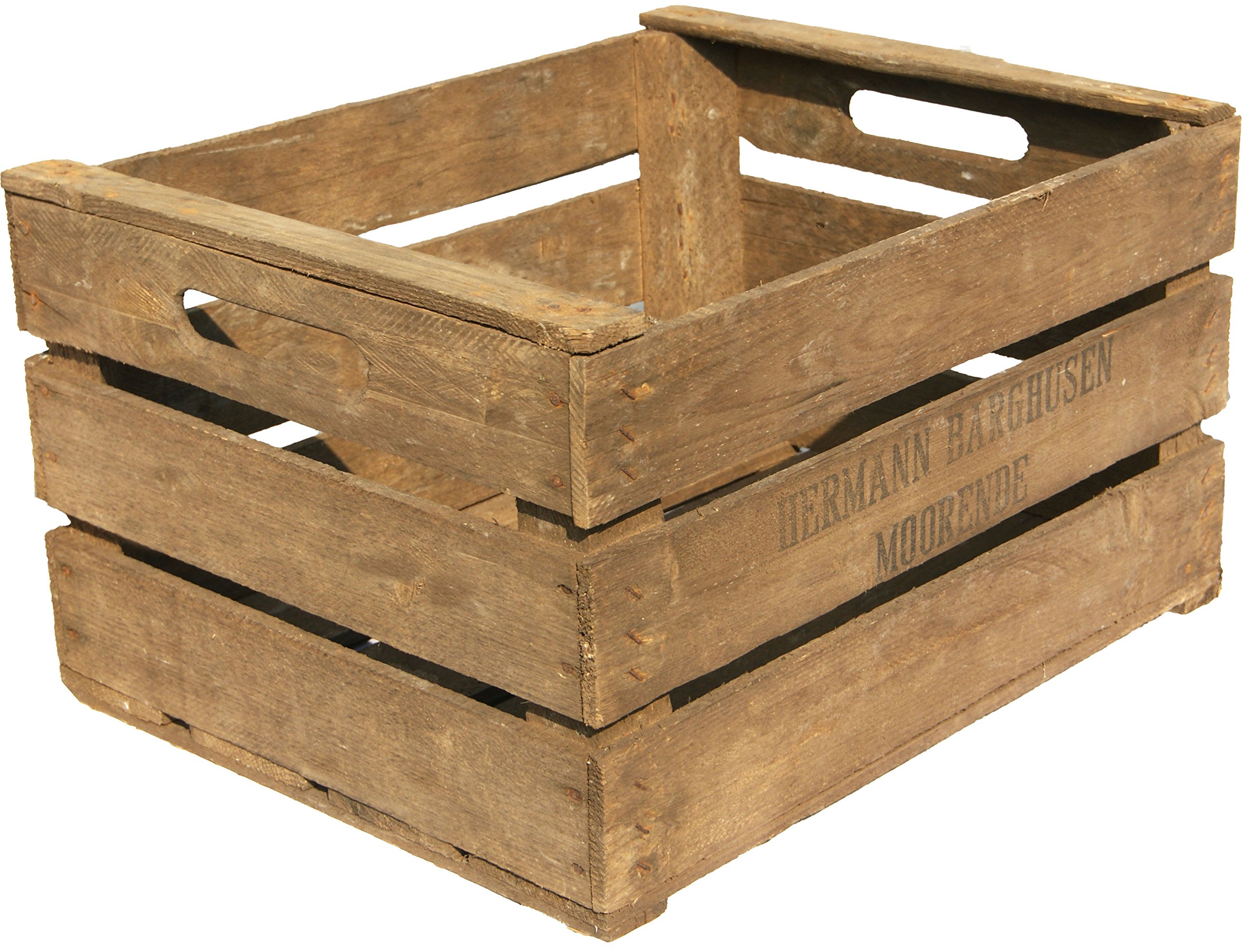 schöne dunkle Obstkiste "BF" Apfelkiste Weinkiste aus dem Alten Land +++ Natur 49 x 39 x 30 cm