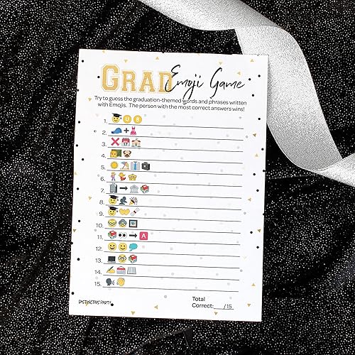 Miniatura 2 de DISTINCTIVS Juego de emoji de graduación, juego de graduación para fiestas, juego de fiesta de graduación - 25 unidades