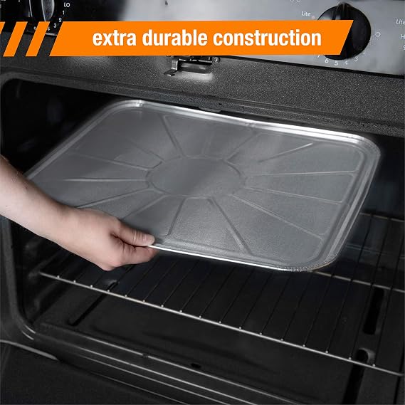 PLASTICPRO Disposable Foil oven liner Reusable Oven Drip Pan Pack of 5
