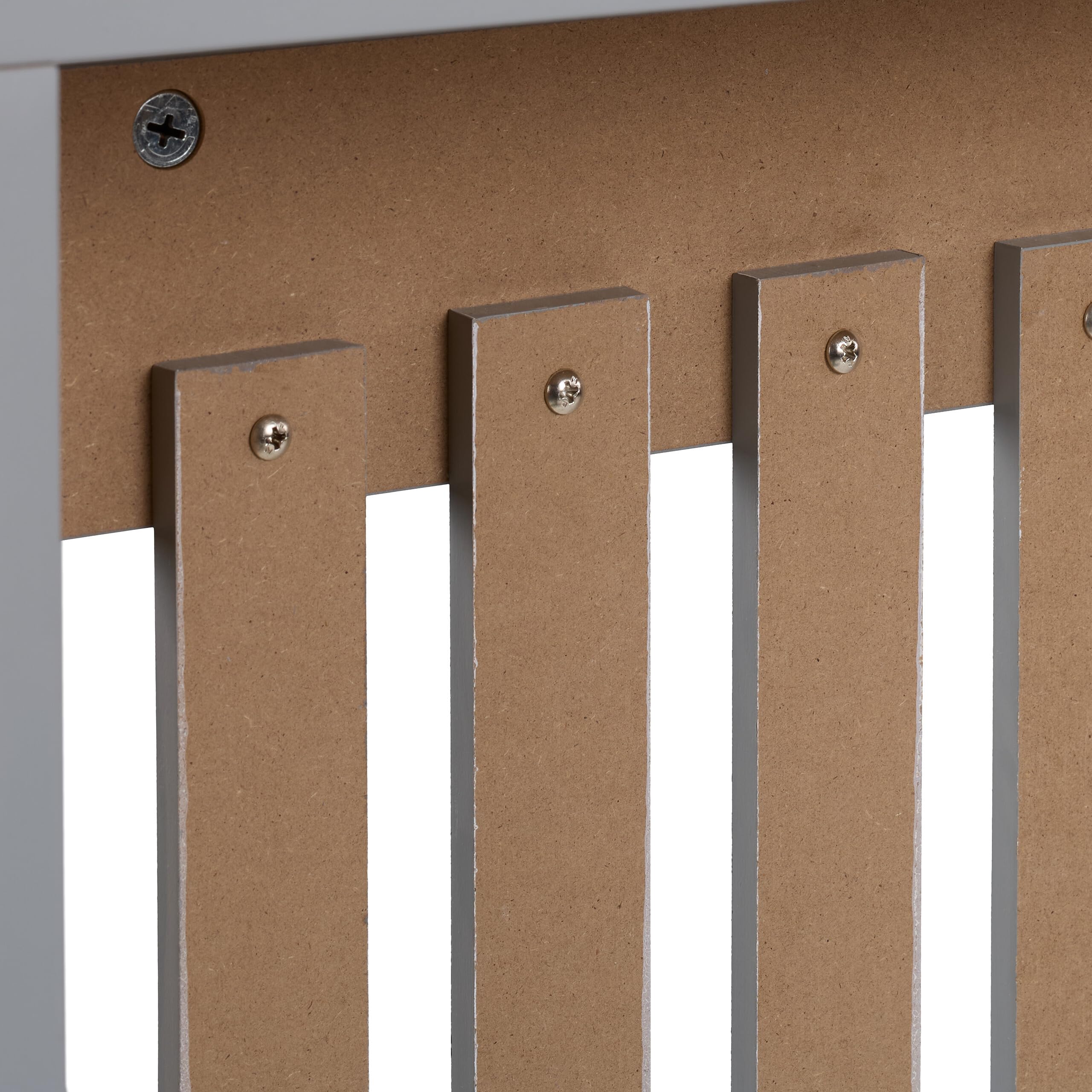 Relaxdays Heizkörperverkleidung Landhausstil, HBT 83x152x19 cm, für alte Heizkörper, Heizungsabdeckung Regal, MDF, grau