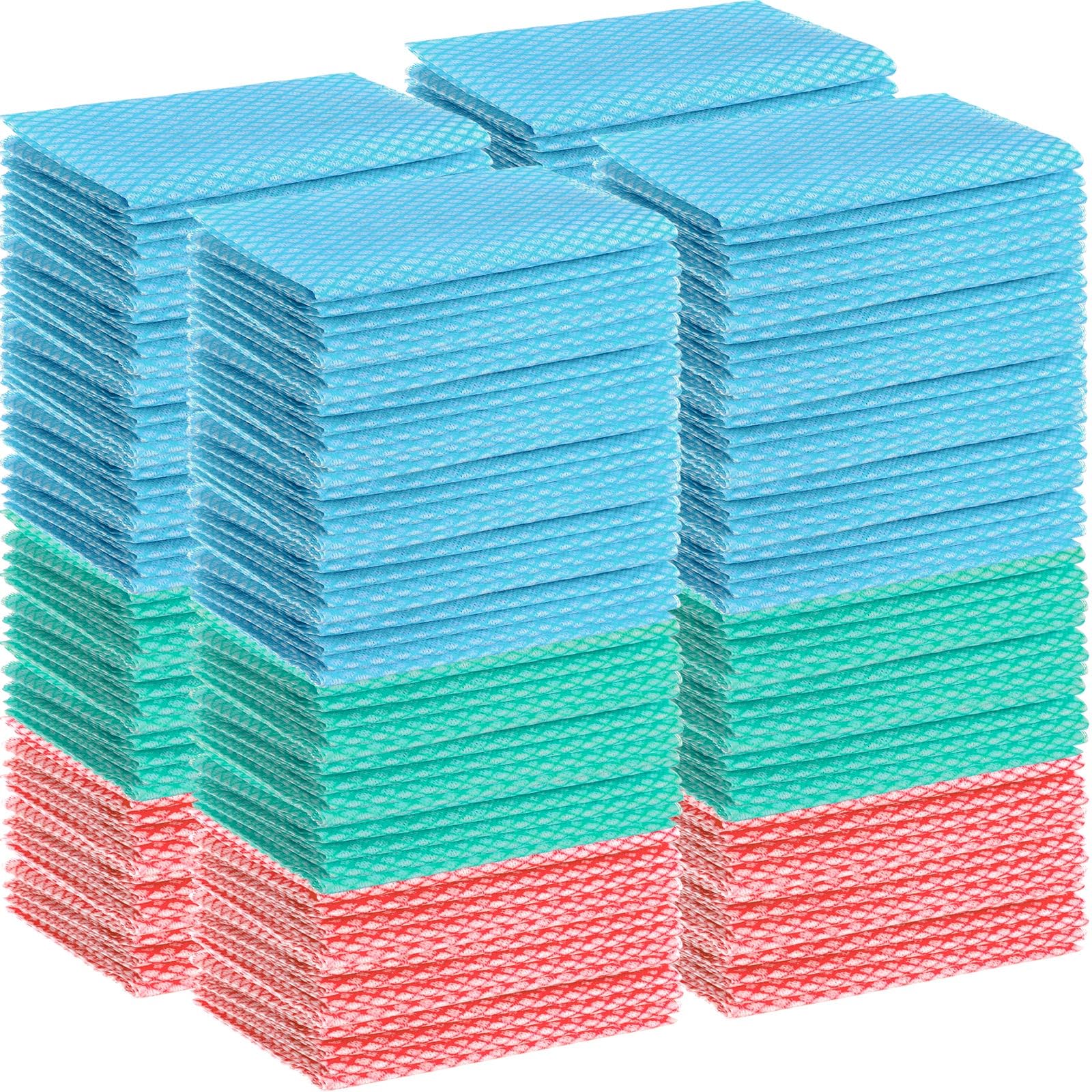 Tioncy 400 paños de limpieza desechables reutilizables para cocina, paños de cocina multiusos y paños de cocina, paños de limpieza absorbentes, toallitas de limpieza para cocina y hogar (coloridos)