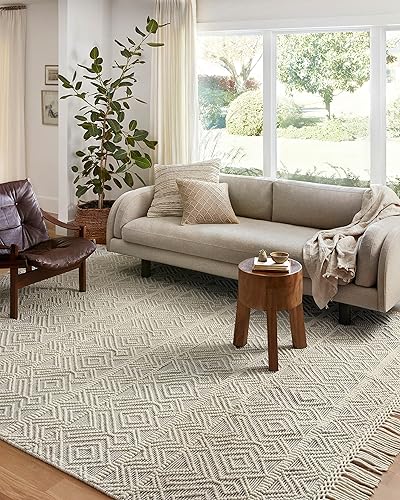 Loloi II Noelle Collection NOE-07 - Alfombra de área de 8'-0" x 10'-0" marfilgris