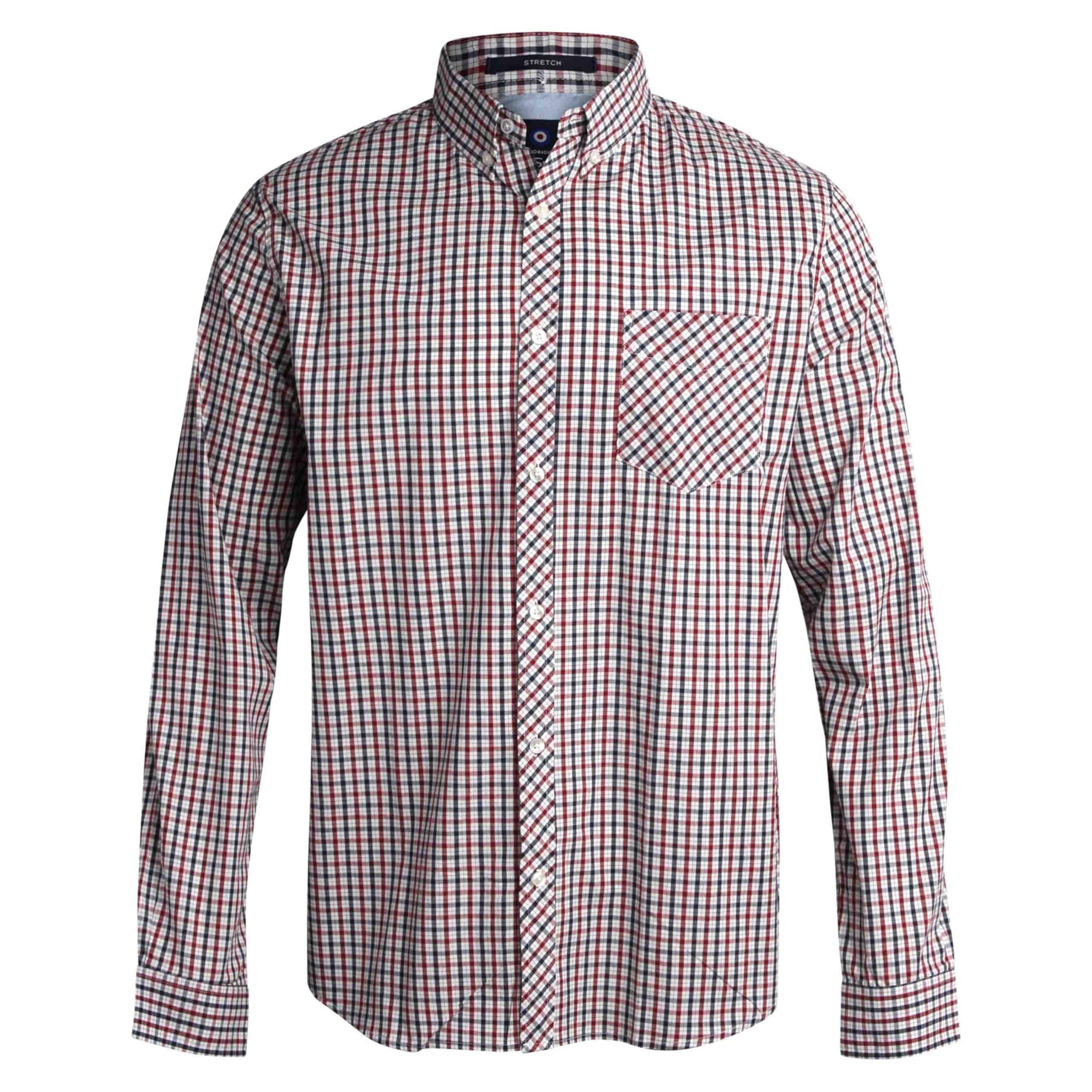 Ben Sherman Men's Button Down Shirt - Regular Fit Long Sleeve Button Down Shirt - Casual Shirt for Men (S-XL), Red, XL