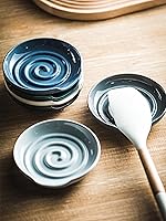 Vista 5 de Soporte para cuchara, soporte para cuchara con bandeja profunda para evitar derrames de salsa, soporte para utensilios para espátula, cuchara