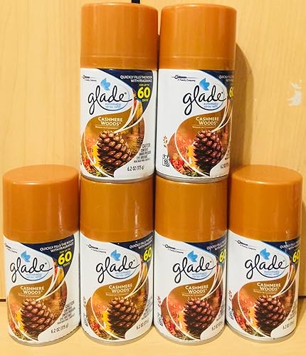 Glade Recambio automático de pulverización de 6.2 onzas, Cashmere Woods, paquete de 12