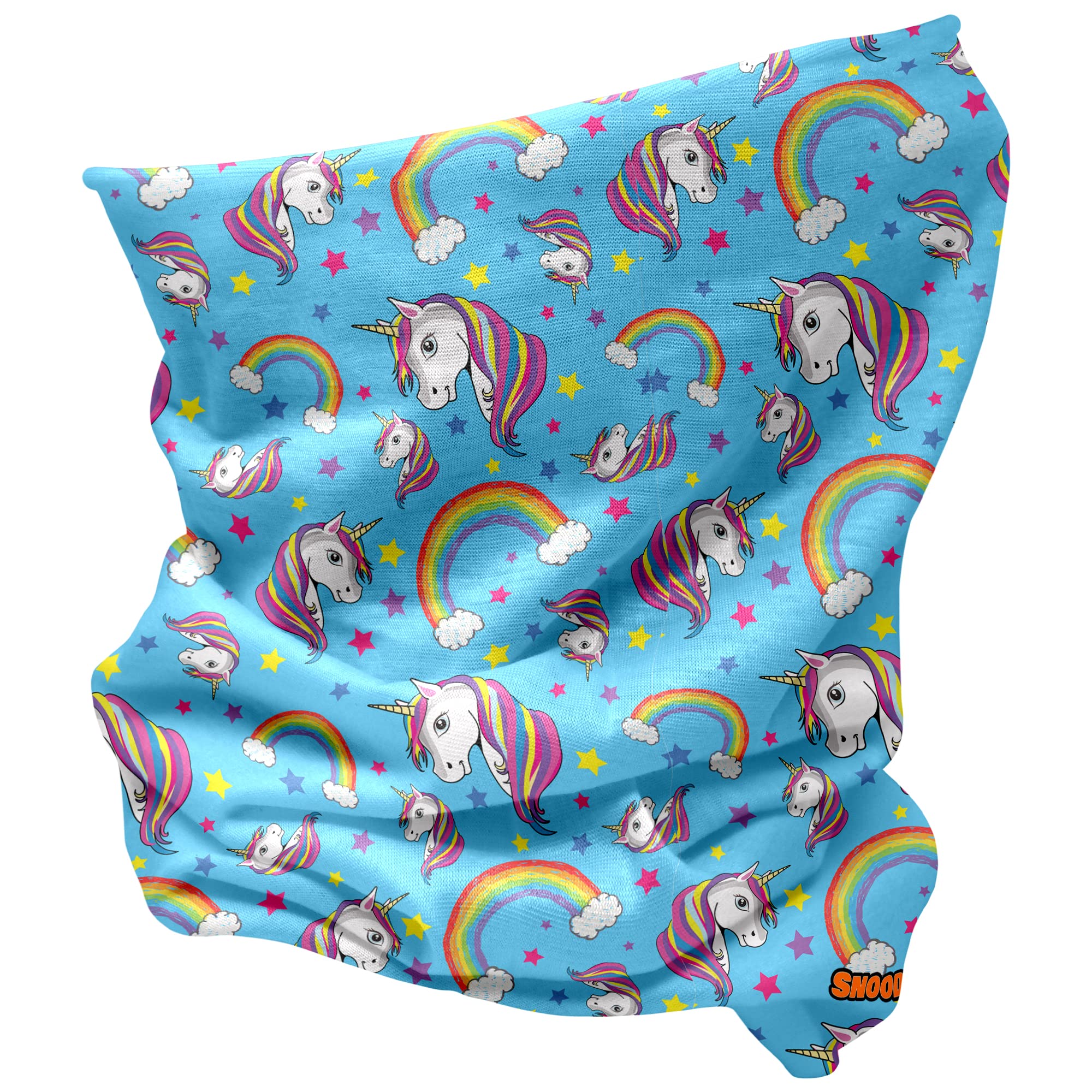 Snoodeez Sciarpa Multifunzione Unicorno E Arcobaleno Per Ragazze – 100% Microfibra, Elastica E Senza Cuciture