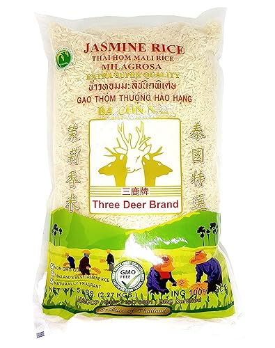 Three Deere Brand Thai Jasmine Rice - 5 libras