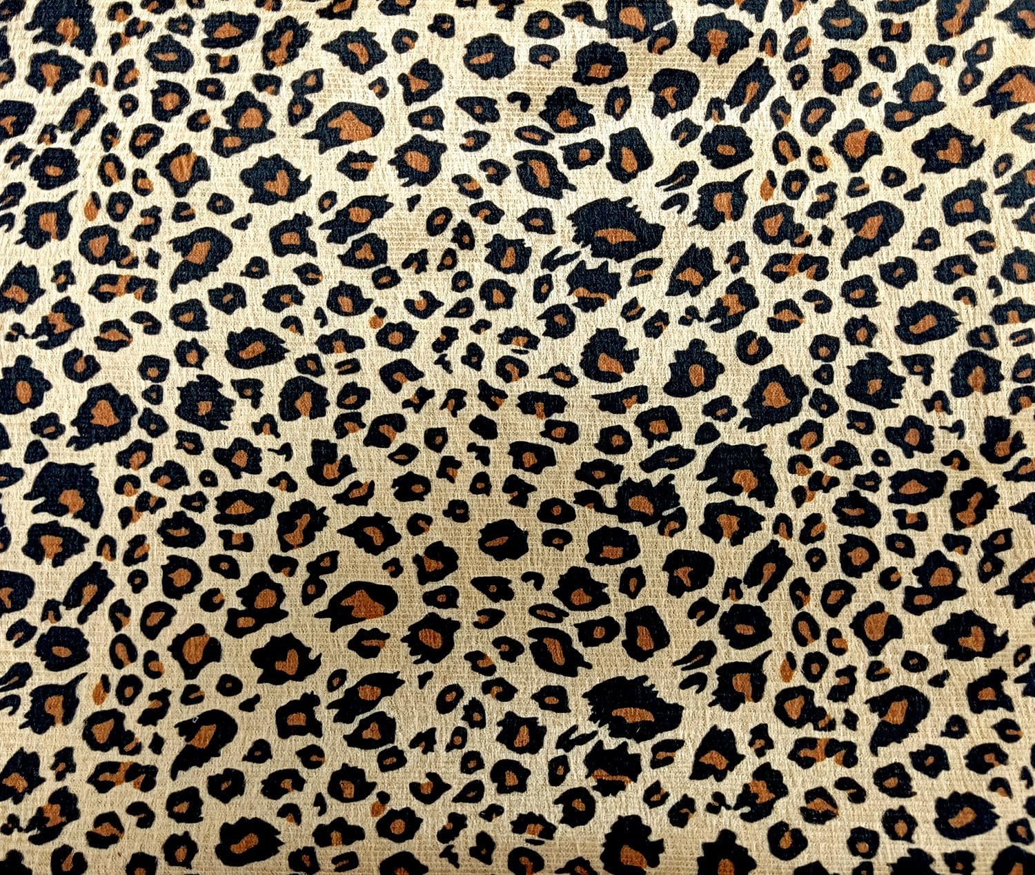 Short Pile Velour Flannel Fabric by The Yard 58" Width Entelare(Leopard, 4Yards)