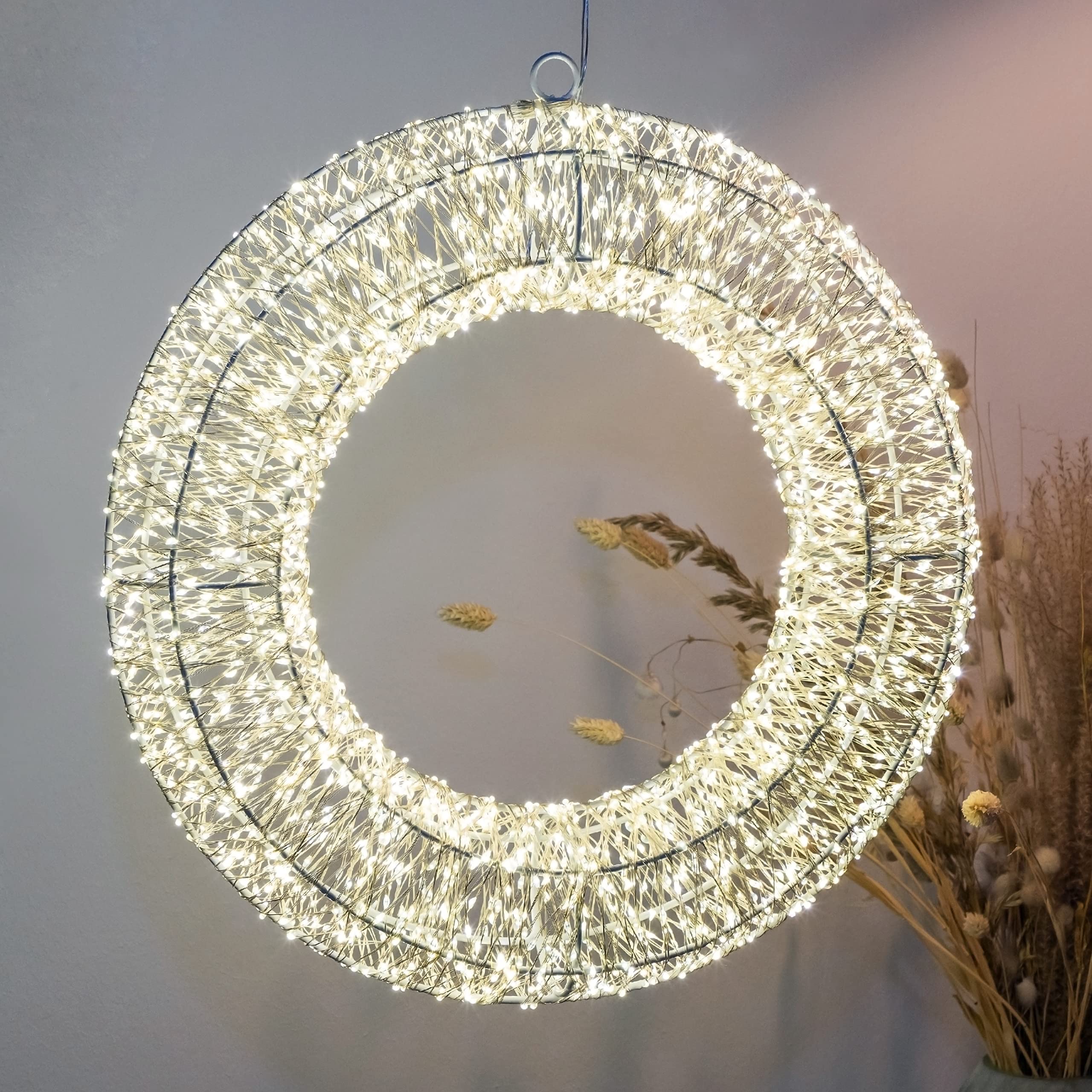 Kranz LED Timer Weihnachtskranz Türkranz Weihnachtsdeko warmweiß Indoor & Outdoor Ø 40 cm