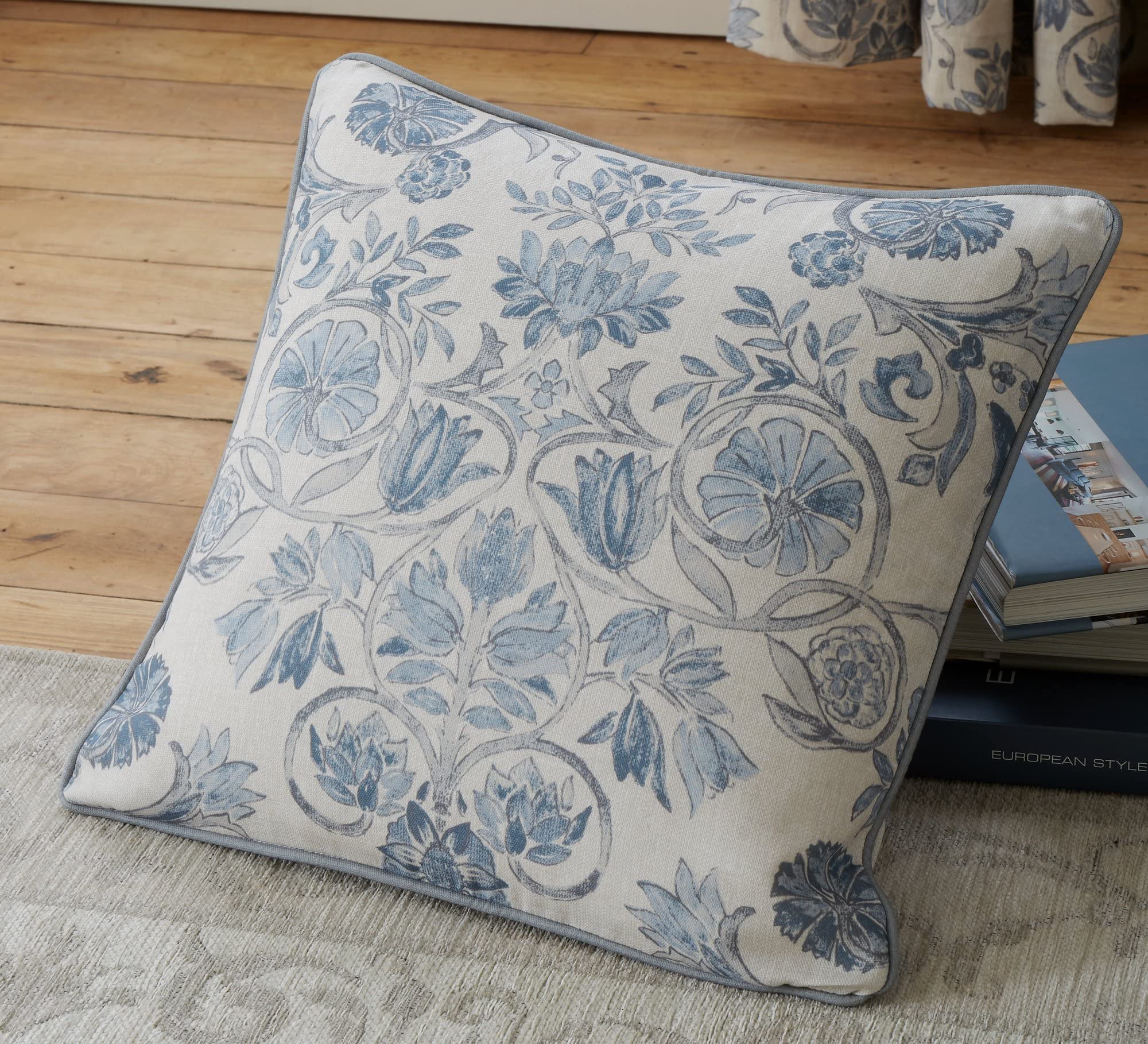 Dreams & Drapes Averie Filled 100% Cotton Cushion With Delicate Floral Print from B&Q