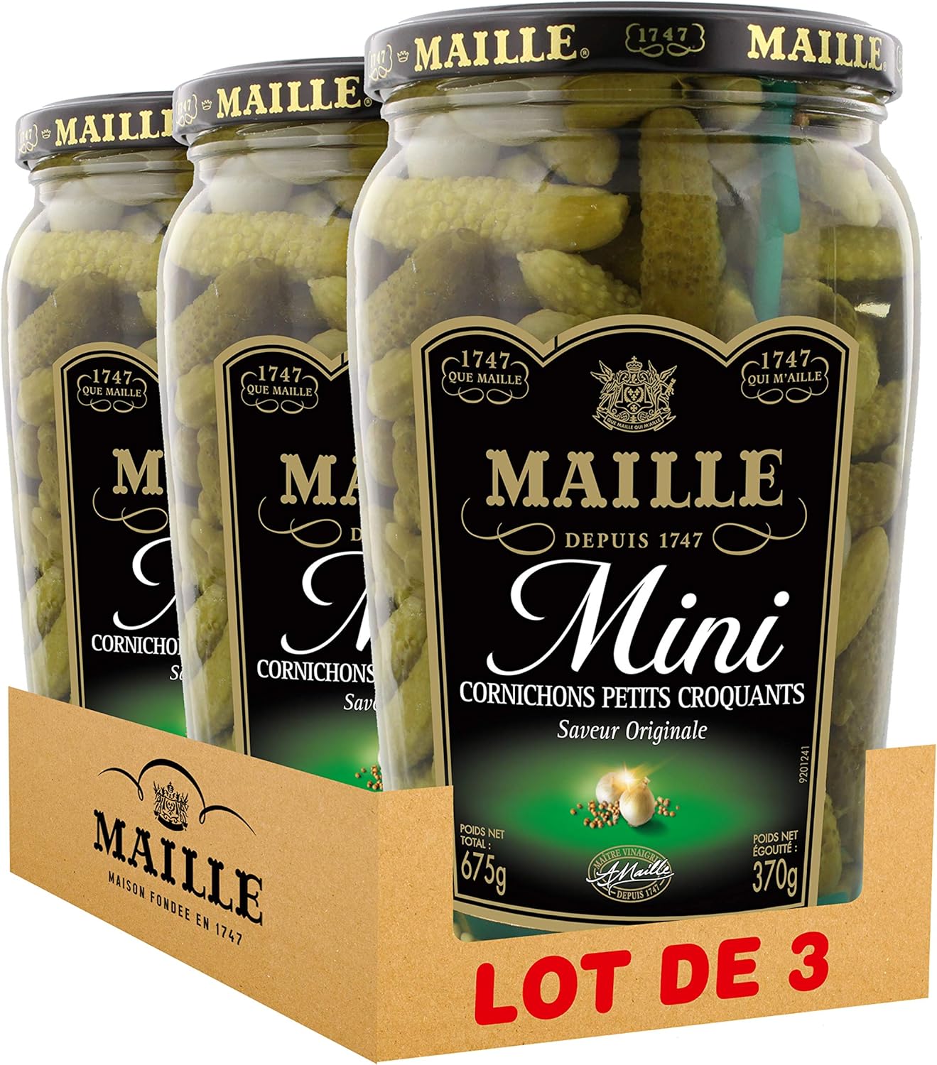 Maille Cornichons Mini L'Original 370 g Lot de 3 Amazon.fr Epicerie